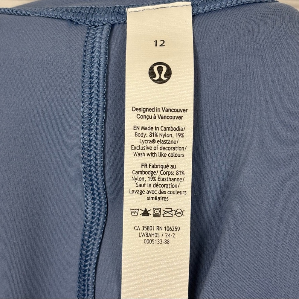 Lululemon Nulu Slim-Fit High-Rise Skirt Iron Blue Size 12 - Picture 6 of 7